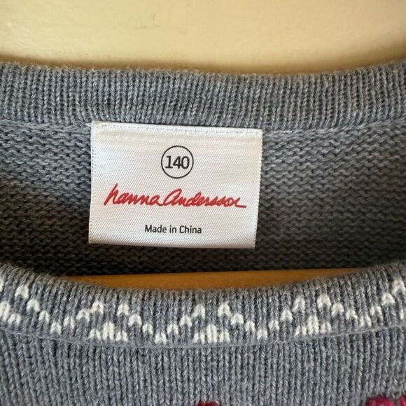 Hanna Andersson Girls Floral Embroidered‎ Sweater Dress Size 140CM or US 10 - Picture 2 of 6